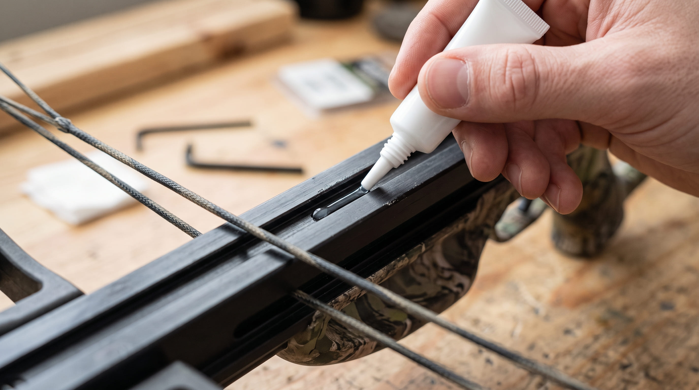 Applying Rail Lube to a Crossbow Applying Rail Lube to a Crossbow